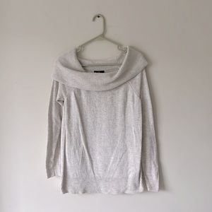 GAP oatmeal Heather cream Womens medium cowl boatneck knit cotton sweater VGC